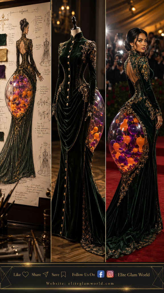 Luxury fashion, couture gown, red carpet fashion, haute couture dress, glamorous evening gown, (108)