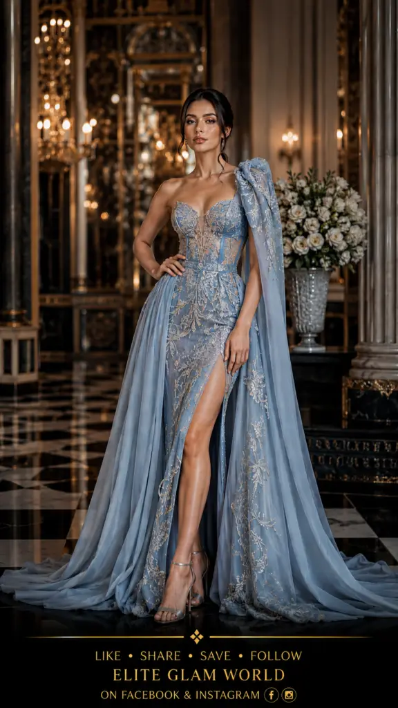 Luxury fashion, couture gown, red carpet fashion, haute couture dress, glamorous evening gown, (2)