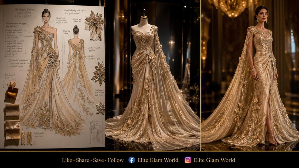 Luxury fashion, couture gown, red carpet fashion, haute couture dress, glamorous evening gown, (22)