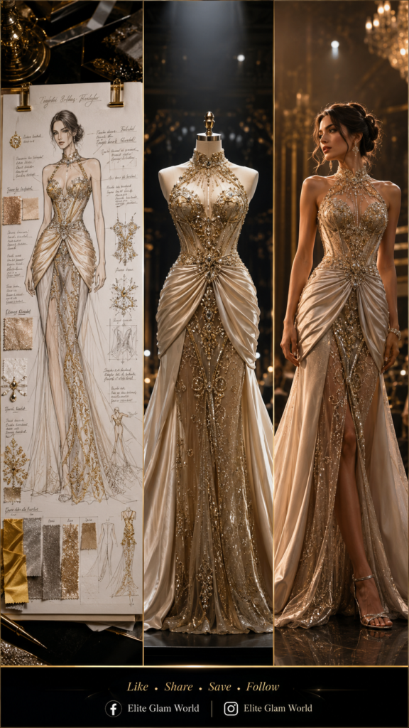 Luxury fashion, couture gown, red carpet fashion, haute couture dress, glamorous evening gown, (43)