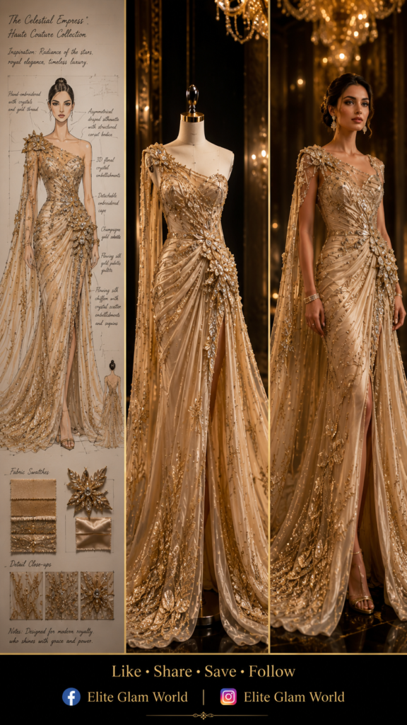Luxury fashion, couture gown, red carpet fashion, haute couture dress, glamorous evening gown, (54)