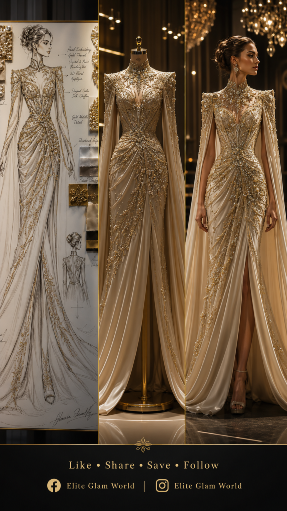 Luxury fashion, couture gown, red carpet fashion, haute couture dress, glamorous evening gown, (57)