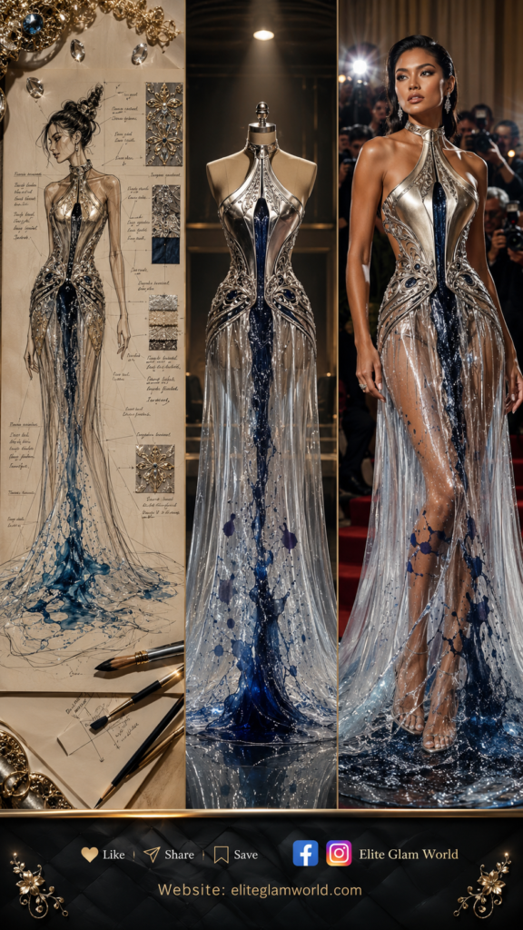Luxury fashion, couture gown, red carpet fashion, haute couture dress, glamorous evening gown, (66)